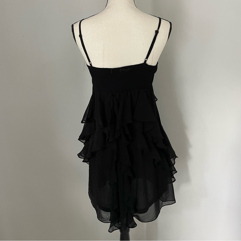 Miroa Vintage Black Ruffled Mini Dress - Picture 4 of 7